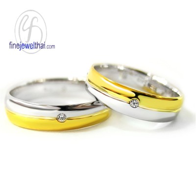 แหวนทองคำขาว แหวนเพชร แหวนคู่ แหวนแต่งงาน แหวนหมั้น- RC3052DWG